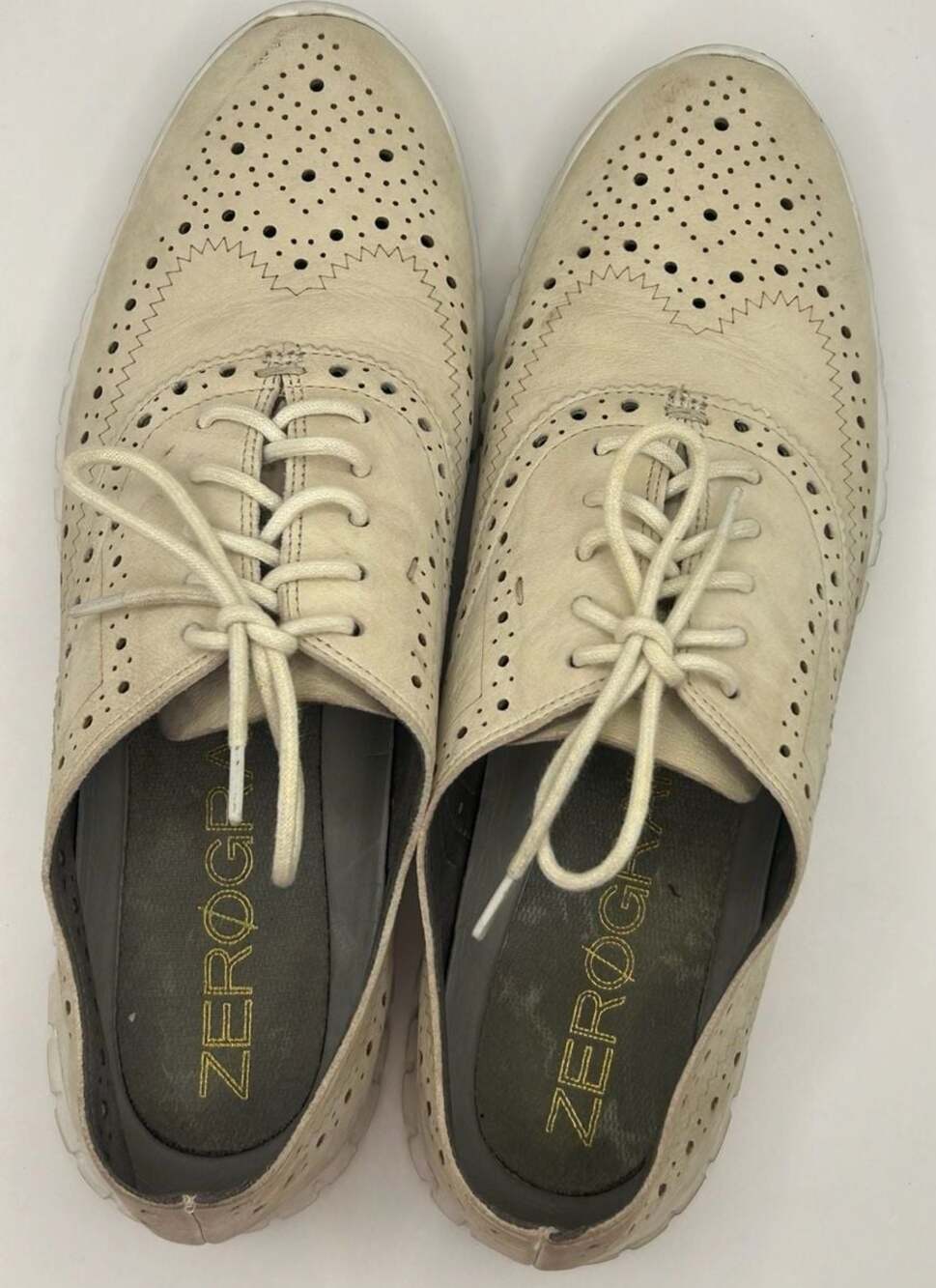 Cole Haan Zerogrand Wingtip Oxford Shoes Off-White